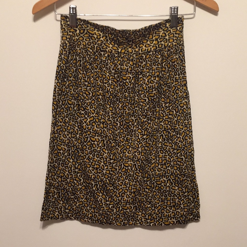 Vintage Cotton Stretchy Bold Leopard Print Skirt
